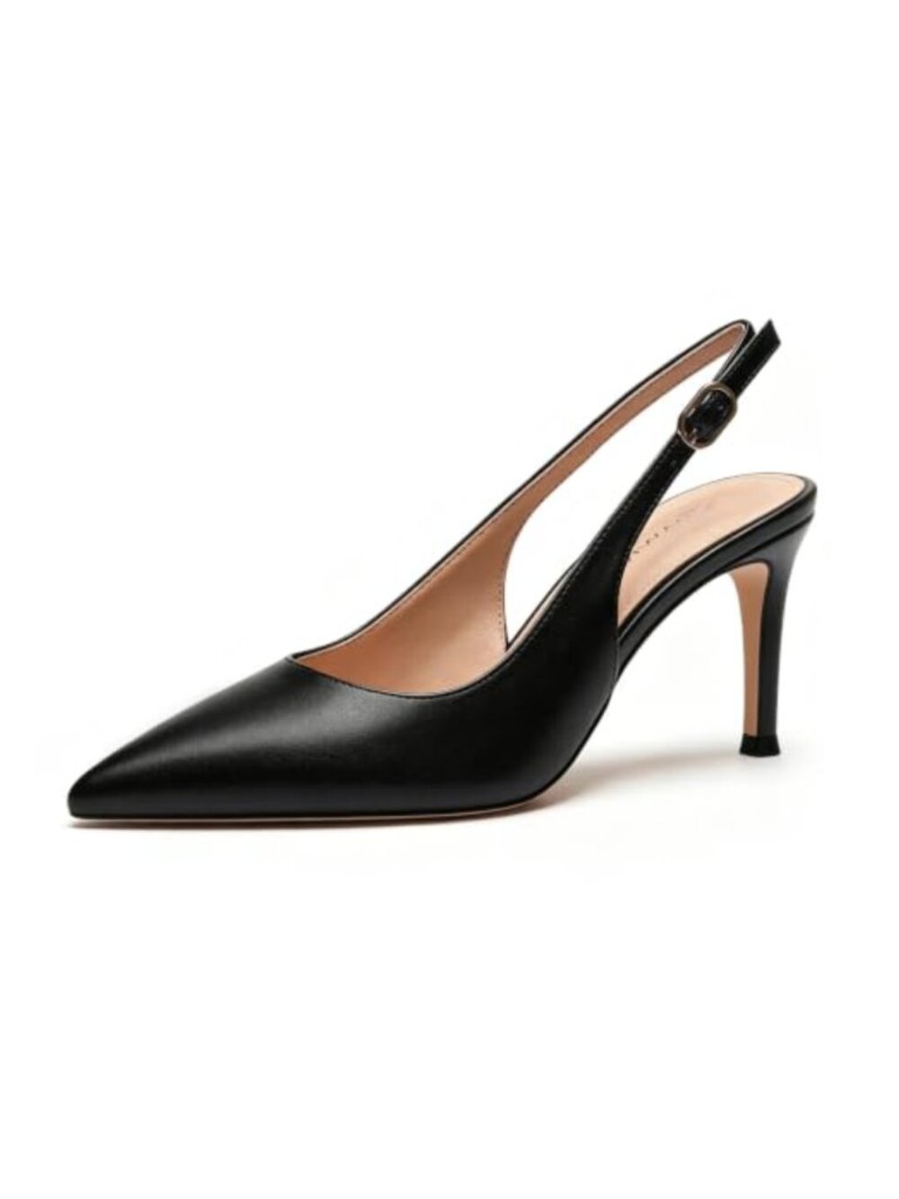 Slingback Heels Pointed Toe Stiletto Heel Faux Leather Women's Pumps